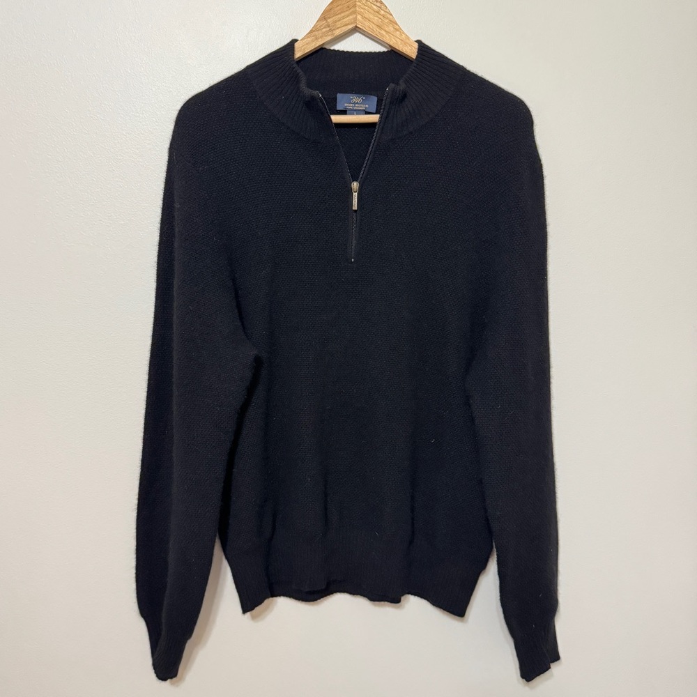 Brooks Brothers Black Half-Zip Sweater